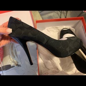 Coach peep toe heels size 8